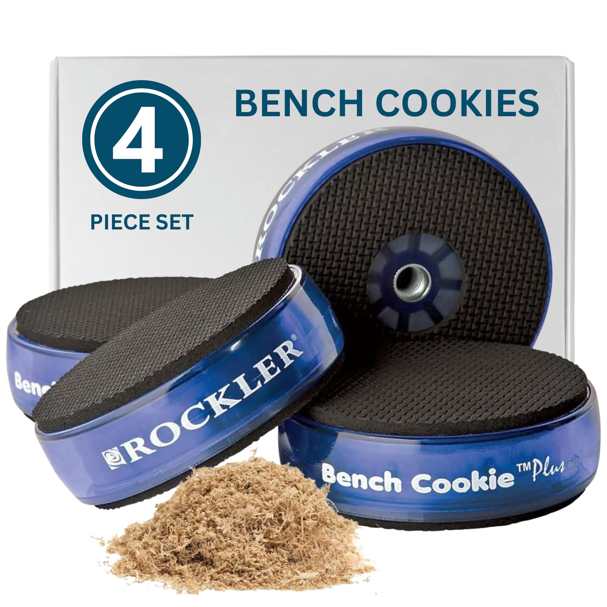 Rockler Bench Cookie Plus Grippers secure a panel for routing with full edge access.