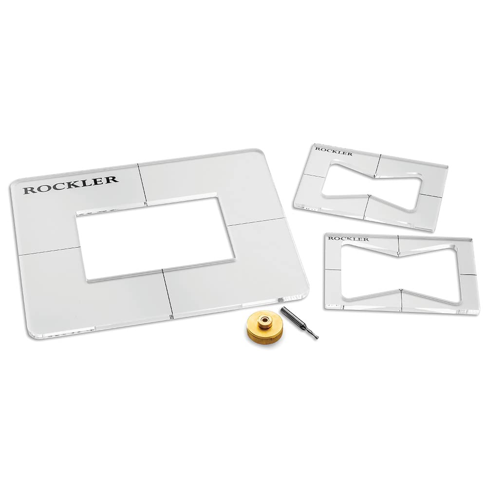 Rockler bow tie small template enables accurate key cuts.