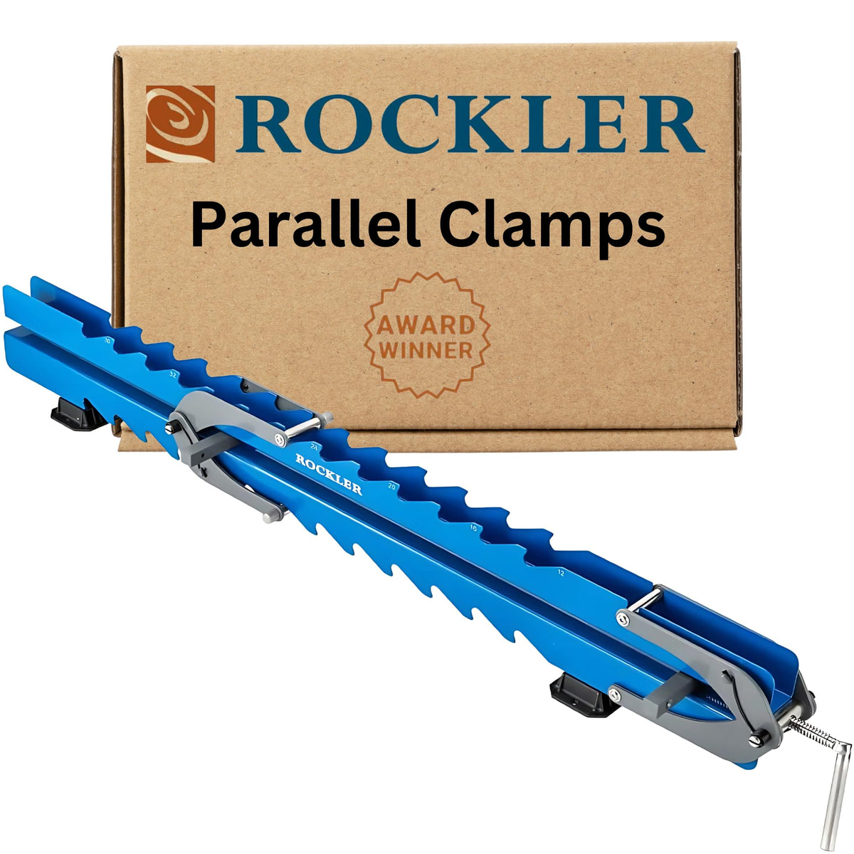 Rockler Deluxe Panel Clamp headstock demonstrating secure, precise pressure for flush joints.
