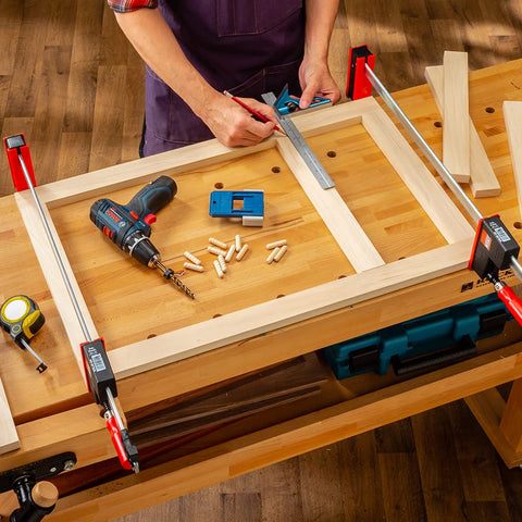 Rockler dowel jig kit nylon body and steel bushings offer durability.