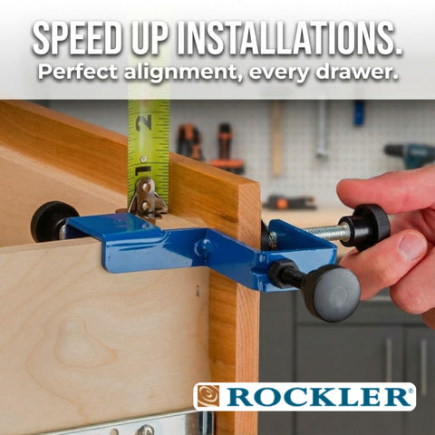 Rockler drawer clamps with thin frames and micro-adjusters for precise setup