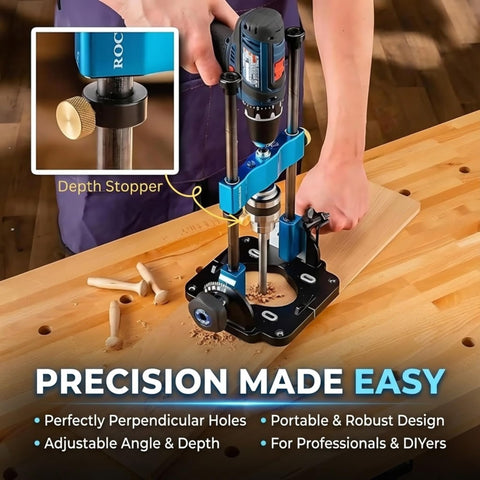 Rockler Drill Guide 1-4 hex shank attachment secures to handheld drills
