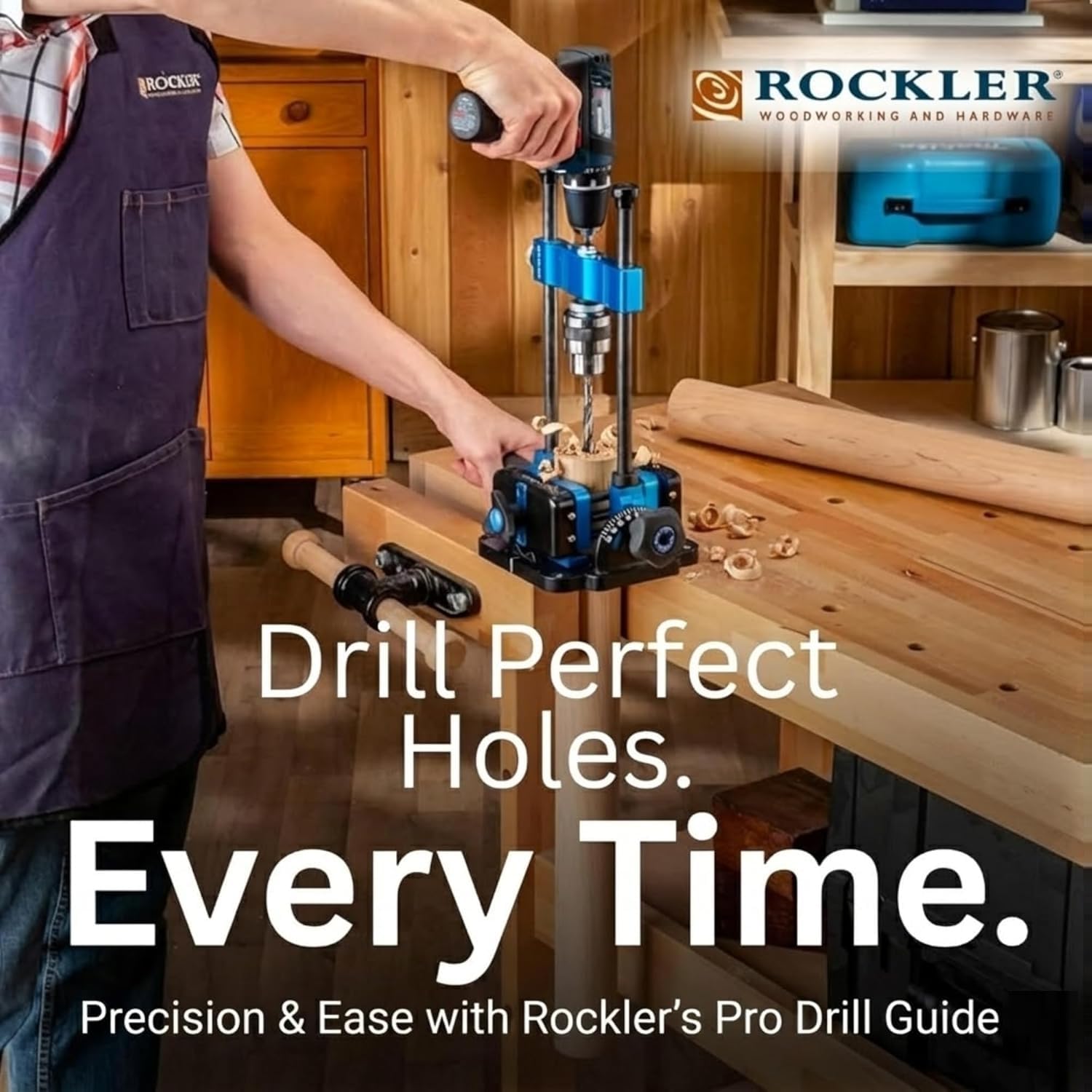 Rockler Drill Guide half-inch chuck accommodates larger bits with ease