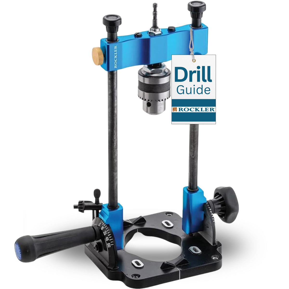 Rockler Drill Guide portable drill press adapter for precise drilling on the go