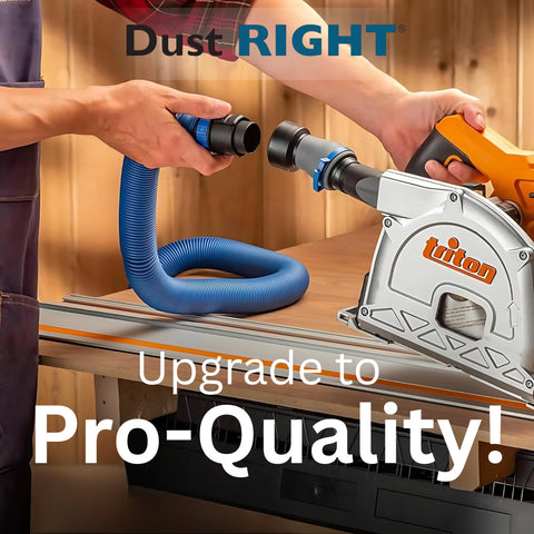 Rockler Dust Right flexiport with locking clamps prevents disconnections during use