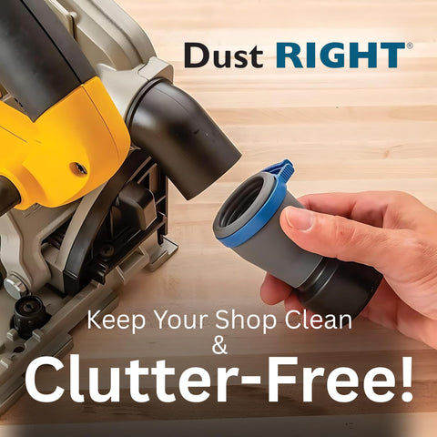 Rockler Dust Right four FlexiPorts provide versatile connections for different tools