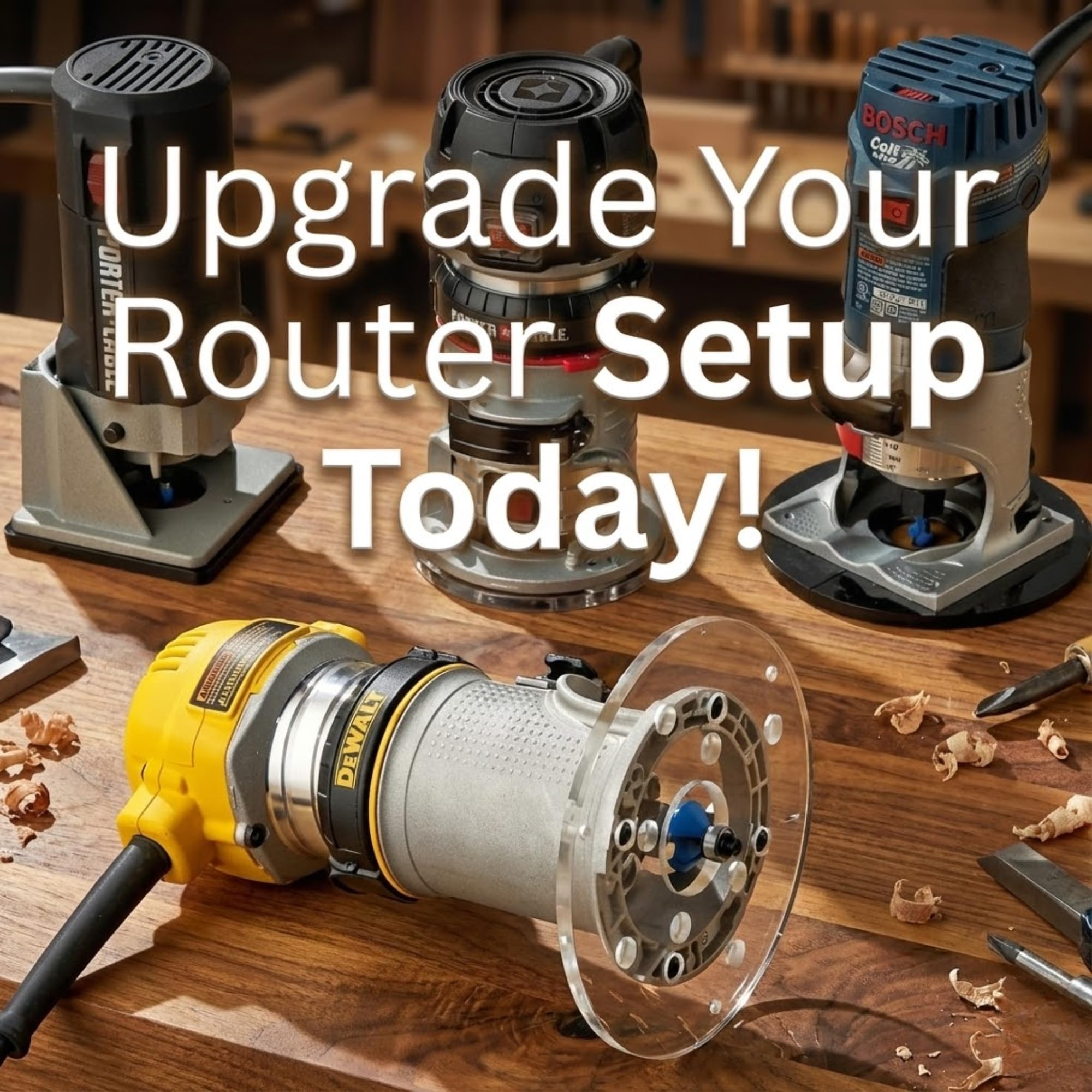 Rockler high-visibility bit guard improves visibility during routing.