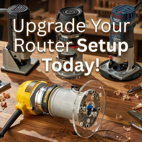 Rockler high-visibility bit guard improves visibility during routing.