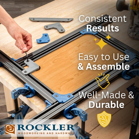 Rockler corner guides for grooves around square, round, and triangular handles