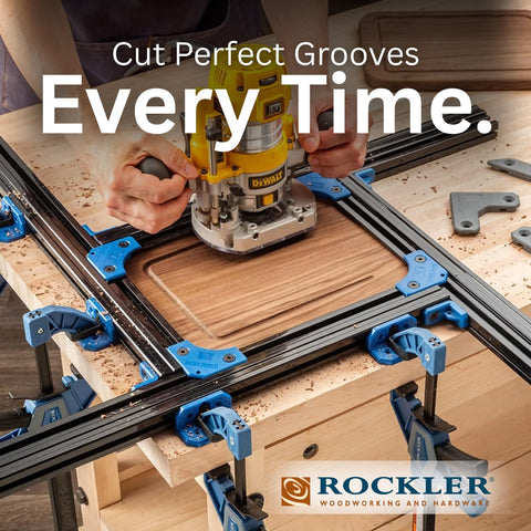Rockler guide bushing with lock ring centers routing with minimal drift