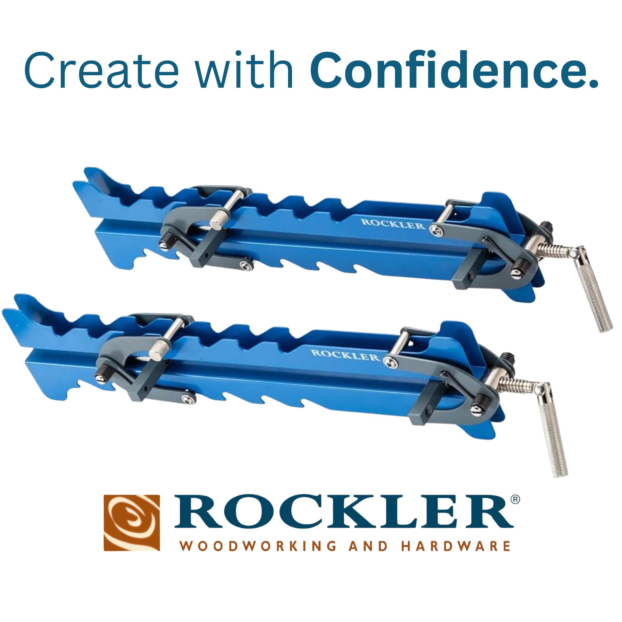 ROCKLER Mini Deluxe Panel Clamps headstock detail showing even pressure on joints.