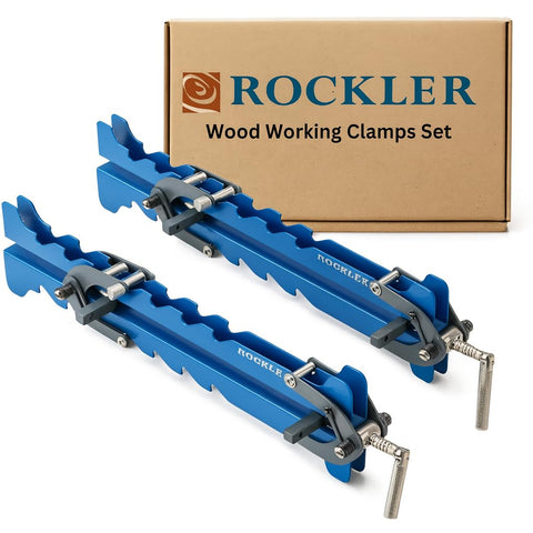 ROCKLER Mini Deluxe Panel Clamps set keeps small panels flat for precise glue-ups.