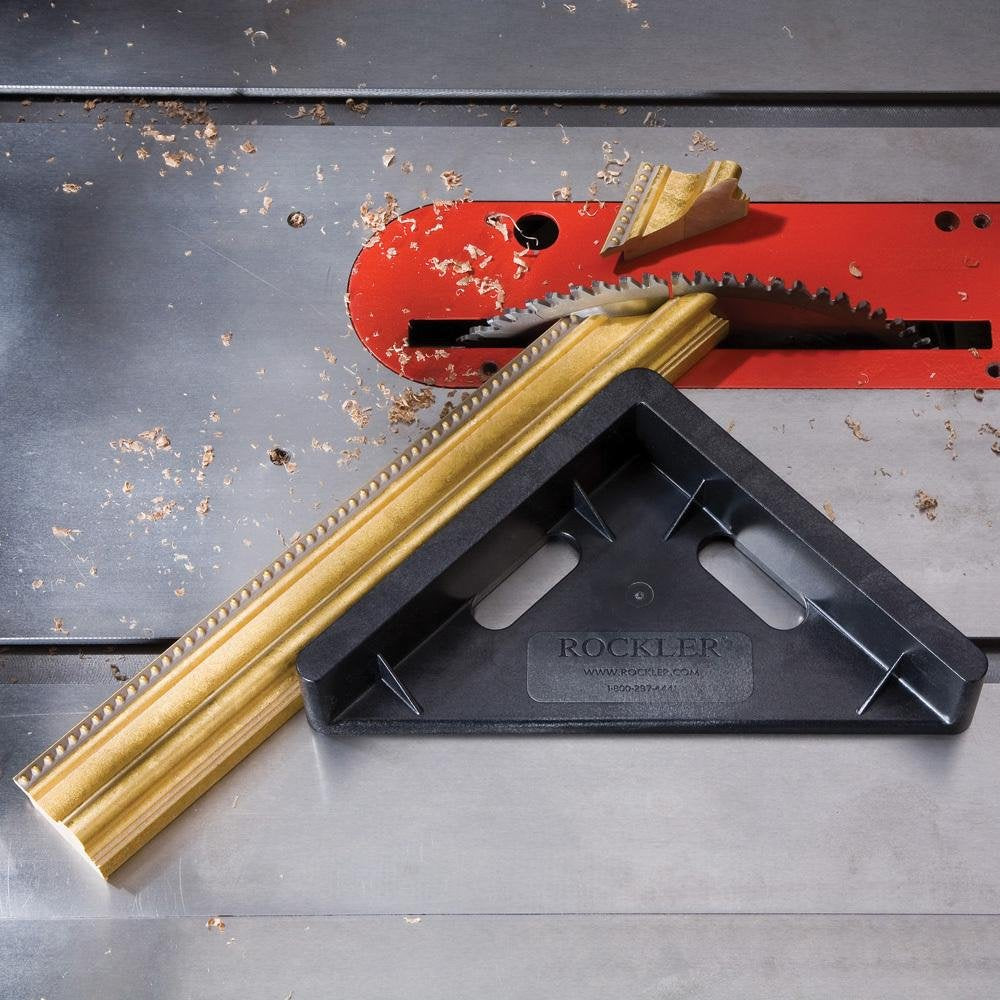 Rockler miter sled installed in standard slots for secure use