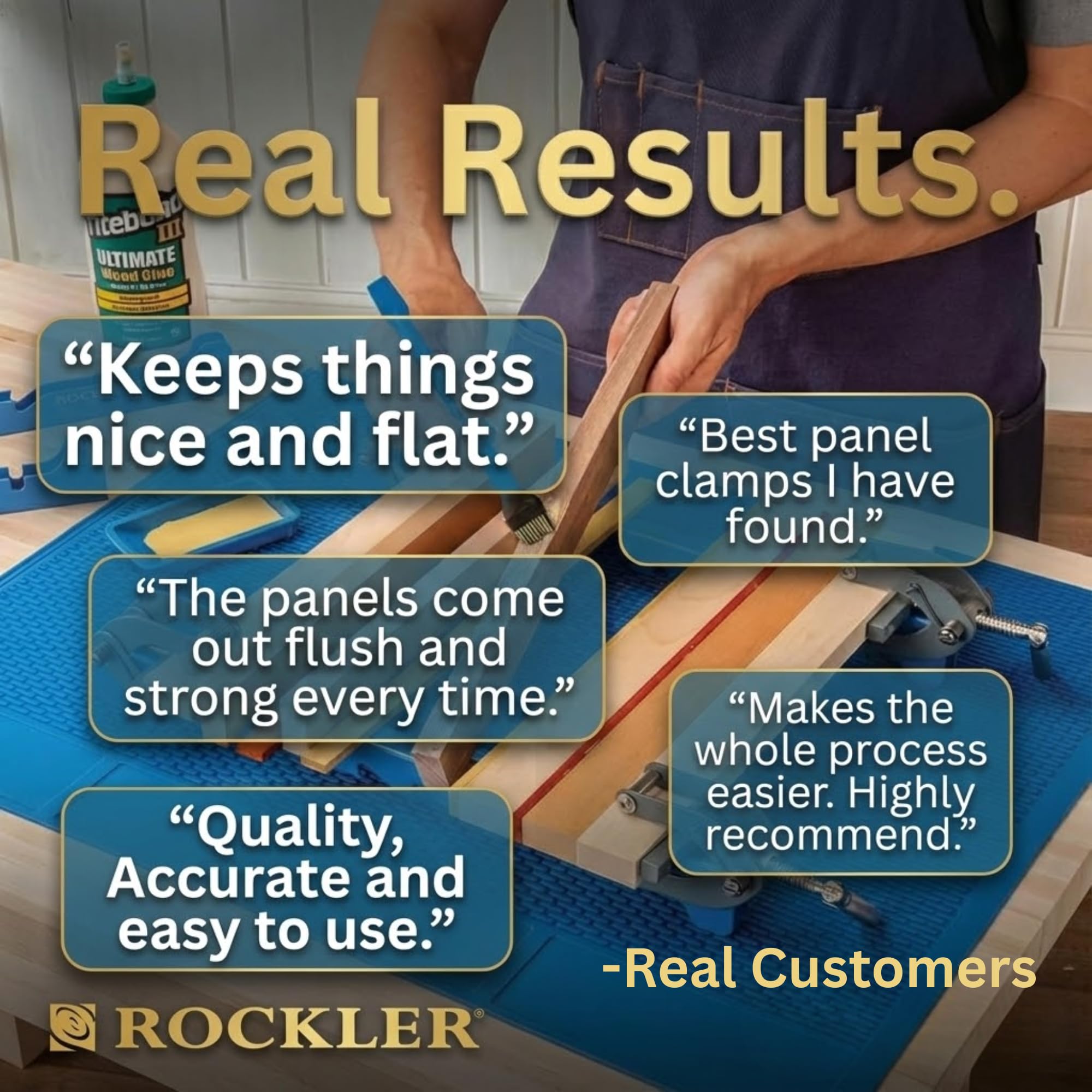 ROCKLER Panel Clamp Rails demonstrate sturdy support and easy adjustment for accuracy.
