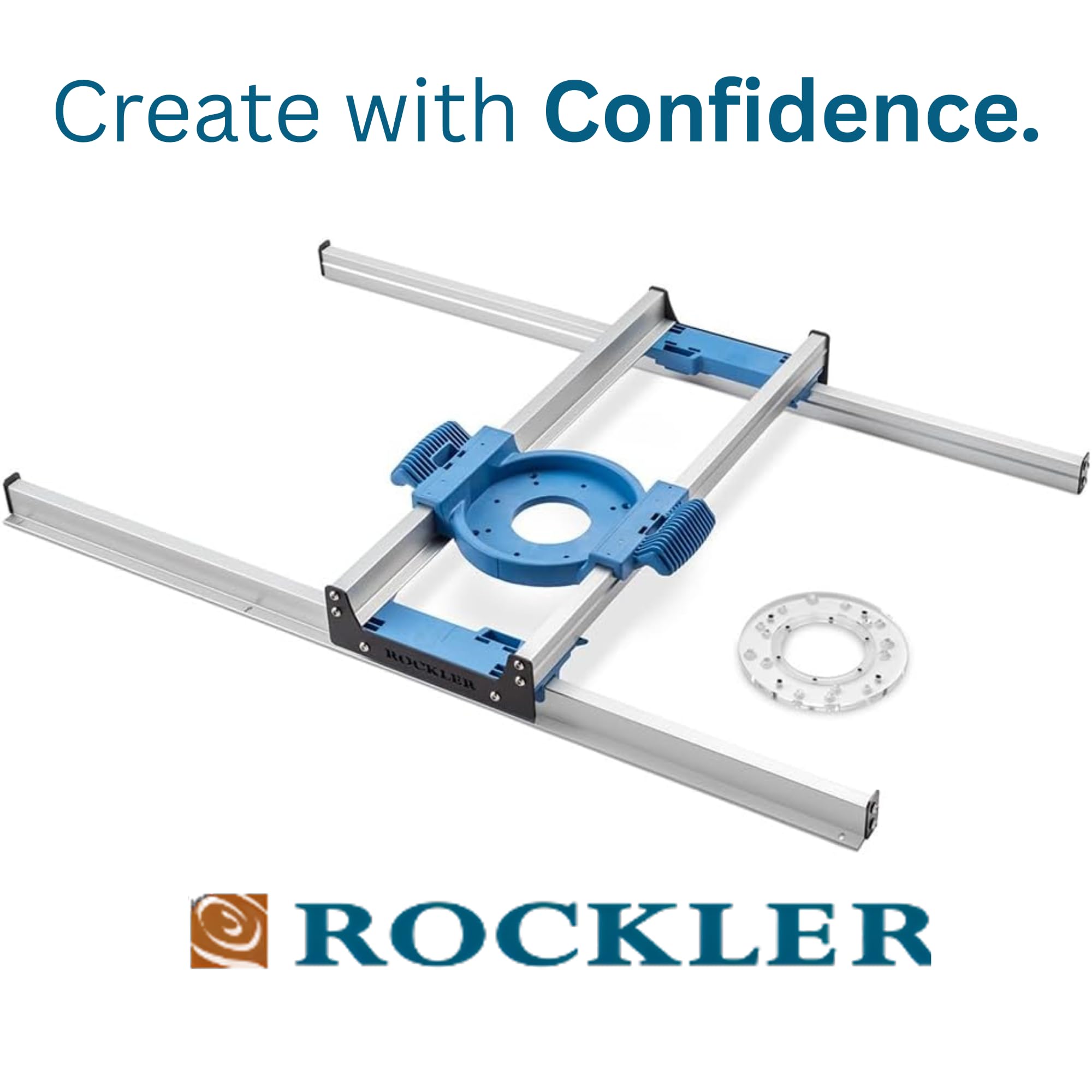 Rockler router sled demonstrates flat-face action on a wooden slab