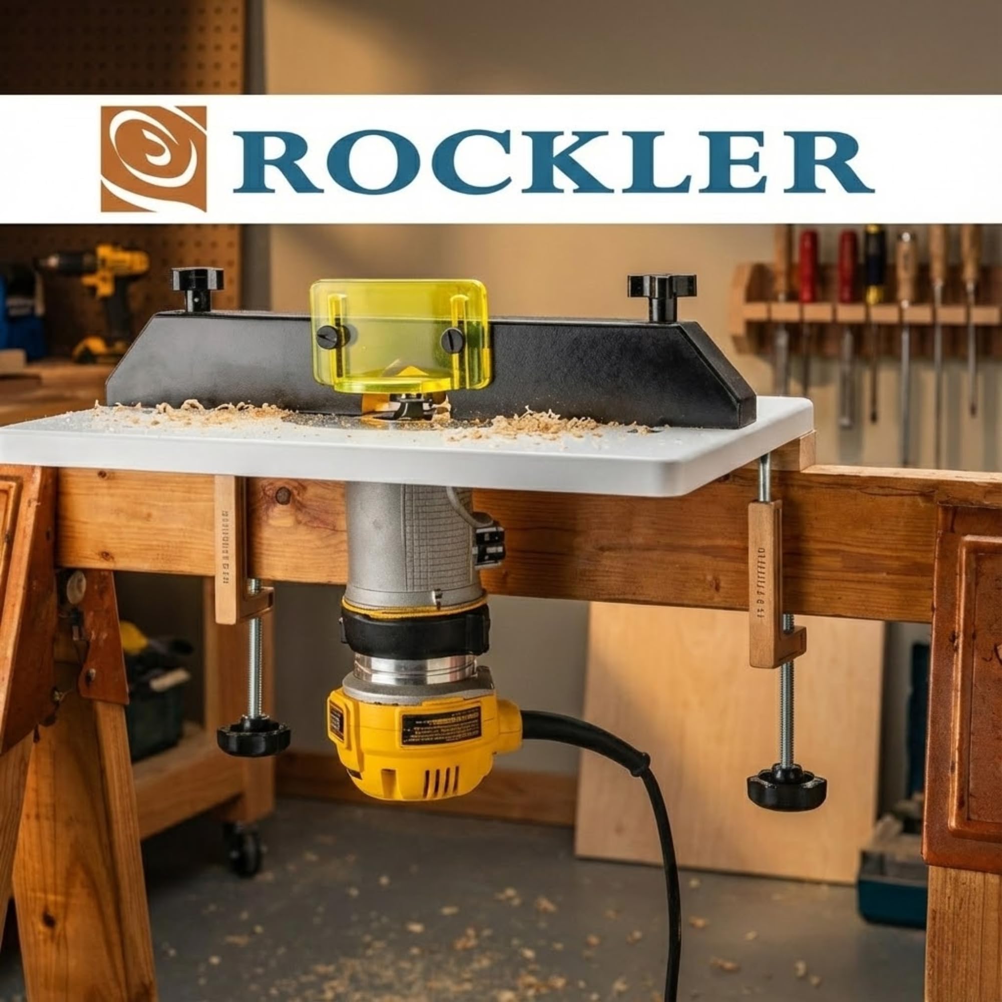 Rockler router table fence enables quick, accurate fence adjustments.