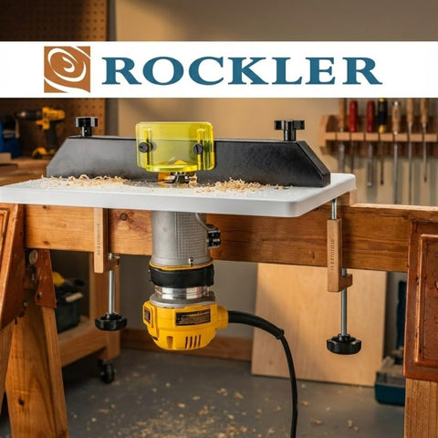 Rockler router table fence enables quick, accurate fence adjustments.