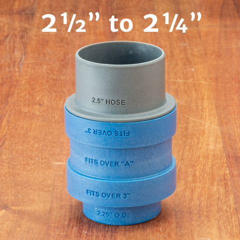 Rockler two-and-a-half to two-quarter inch adapter boosts compatibility.