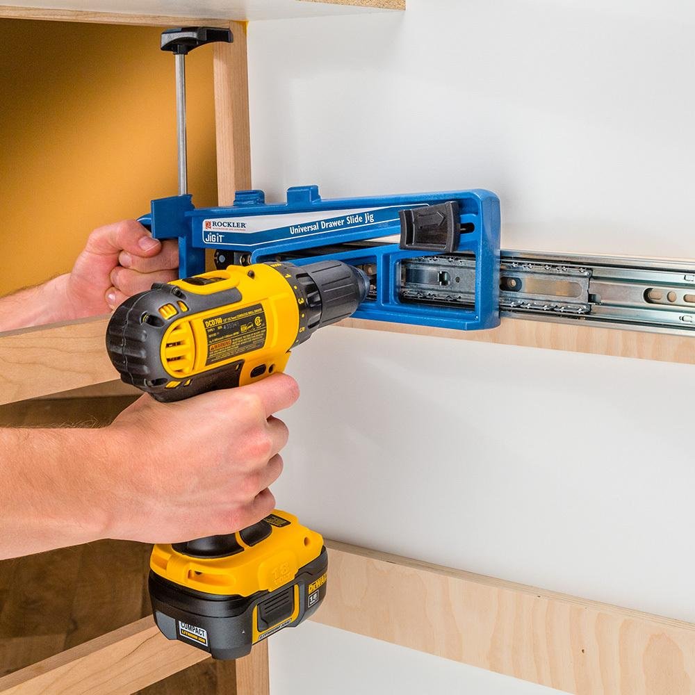 Rockler jig adjustable foot helps set correct height quickly.