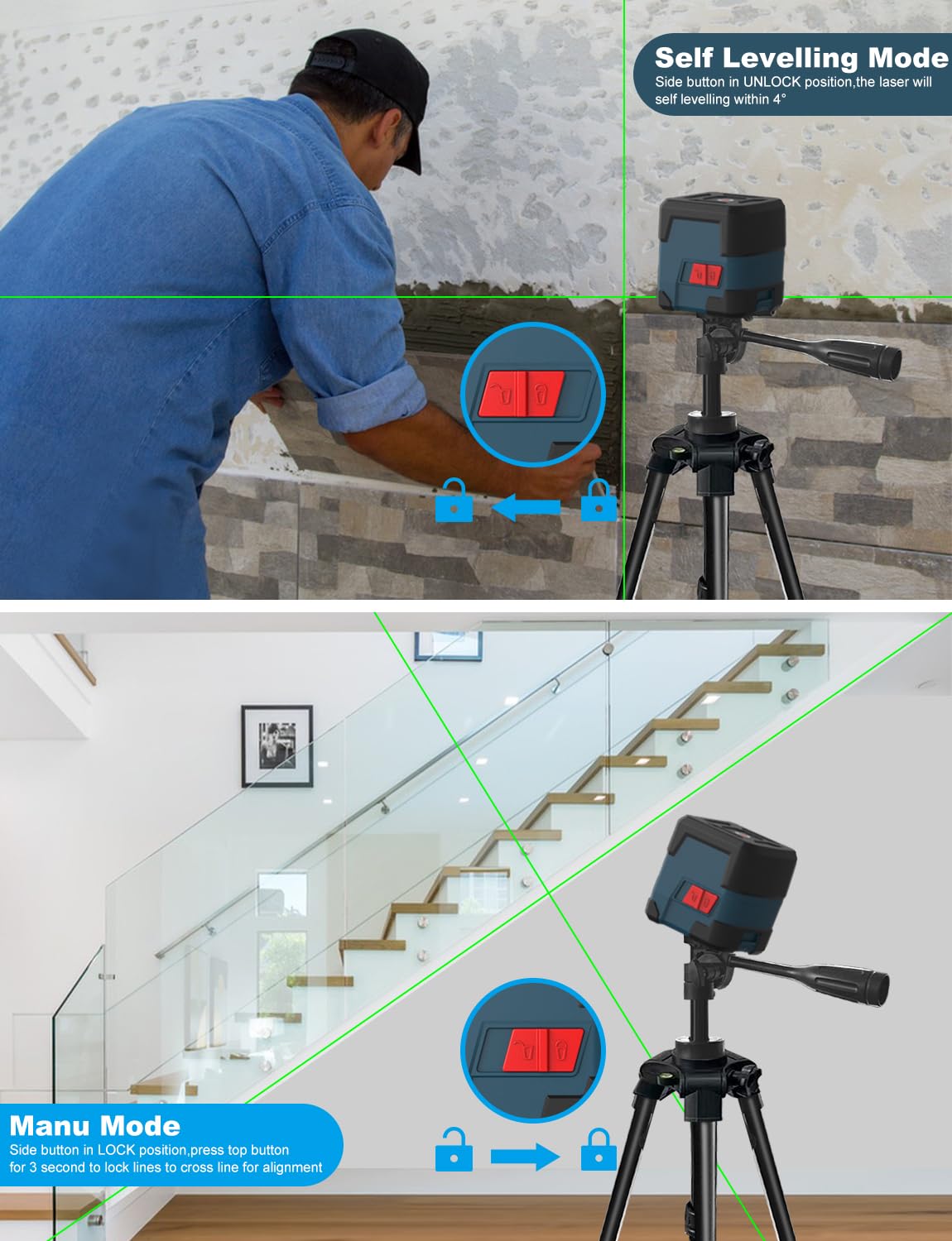 RockSeed laser projects 360-degree lines around the room
