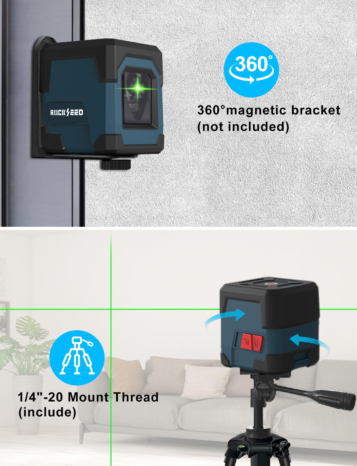 RockSeed 47-inch tripod included for stable setups