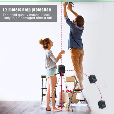 RockSeed laser mounted on tripod or magnetic surface for flexible positioning.