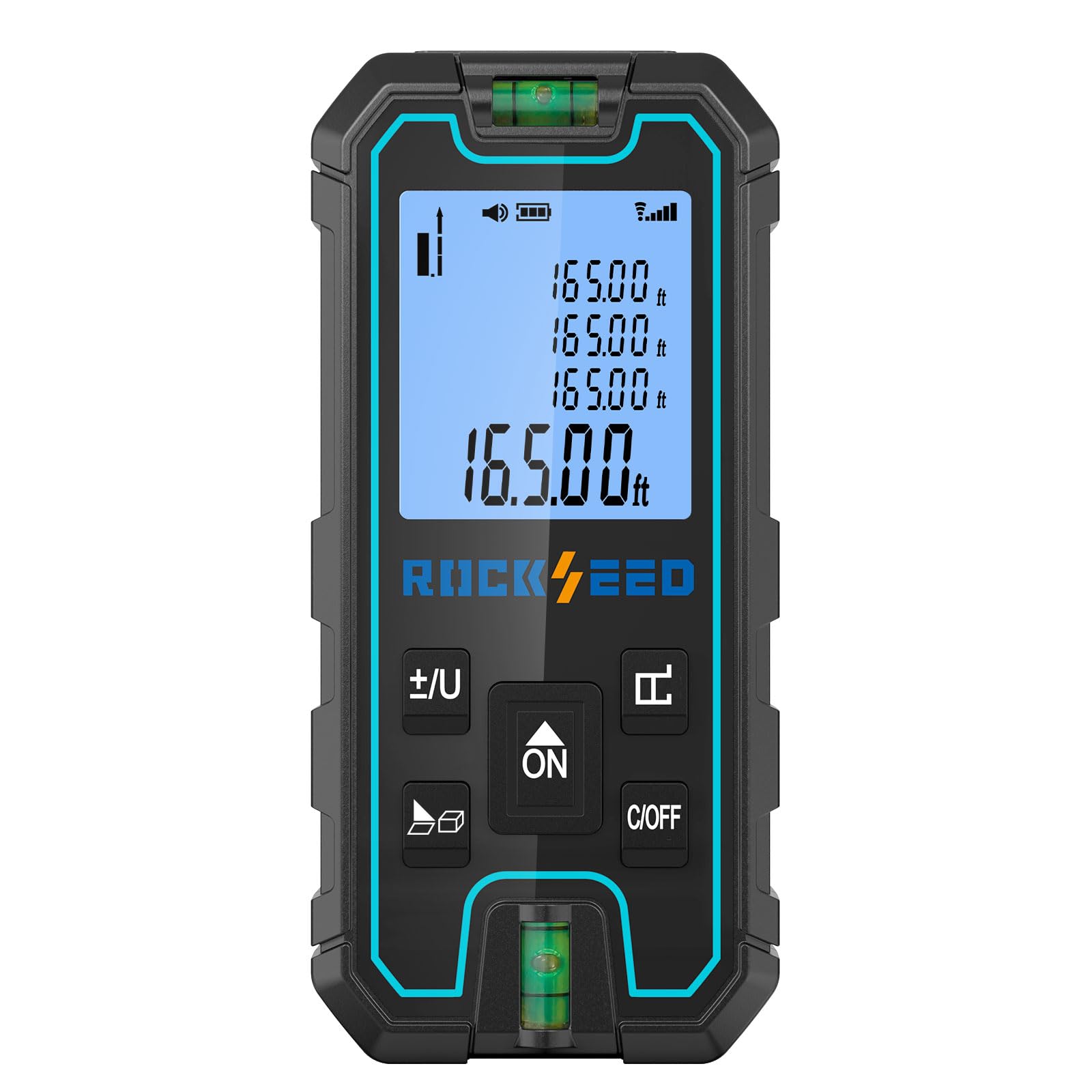 RockSeed Laser Measure front view for fast distance checking on-site