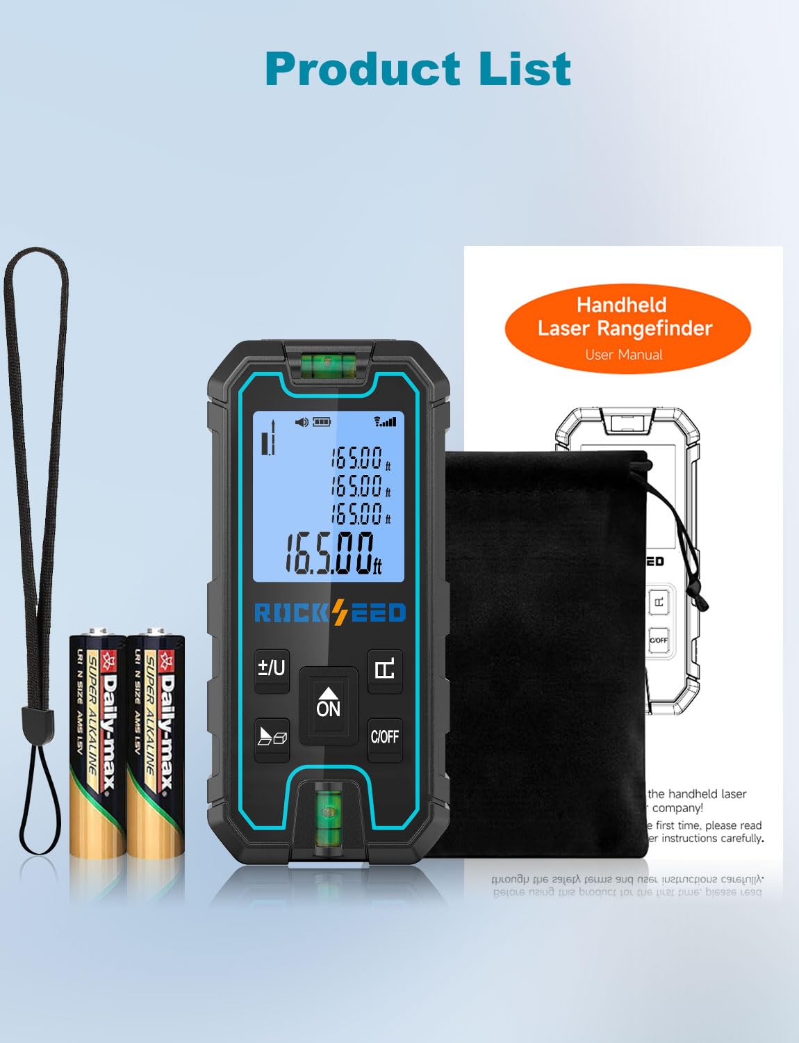 RockSeed Laser Measure IP54 rating for dust and splash resistance