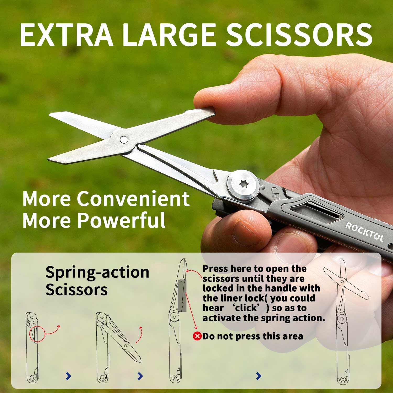 ROCKTOL 7Cr17 stainless blade maintains sharpness for steady slicing.