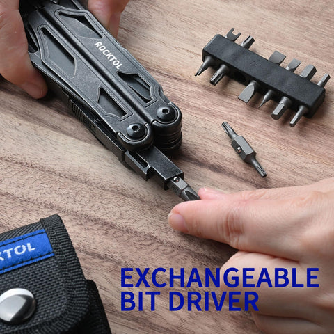 ROCKTOL nylon sheath keeps tools organized and portable.