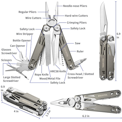 ROCKTOL nylon sheath keeps tools organized and ready for outdoor adventures