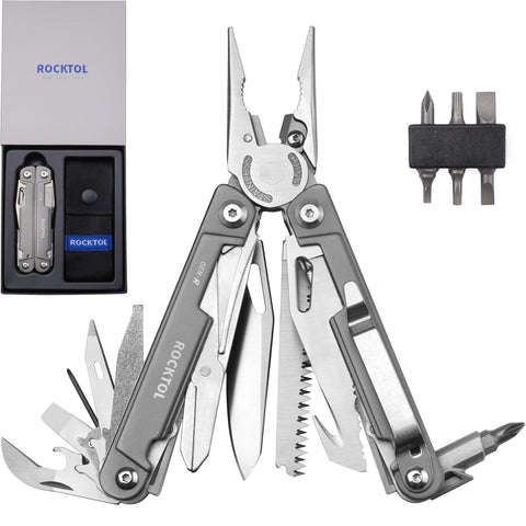 ROCKTOL Multitool Pliers VG10 blade offers precise outdoor cuts.