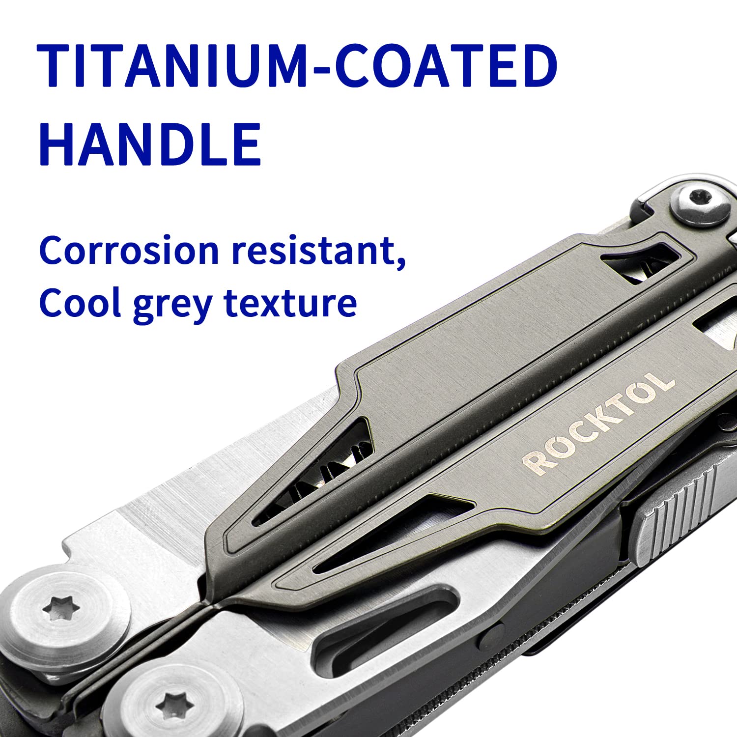 ROCKTOL titanium-plated handle demonstrates durable grip during rugged tasks