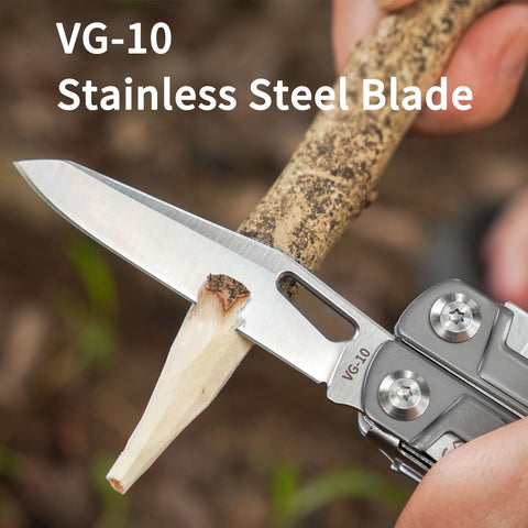 ROCKTOL Multitool titanium-plated handle provides durable grip.