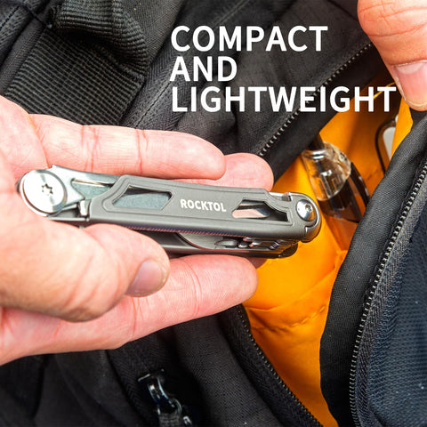 ROCKTOL titanium-plated handle provides a secure grip for rugged use.