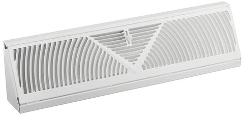Rocky Mountain Goods baseboard register roundflow vent front view boosts airflow and easy cleaning.