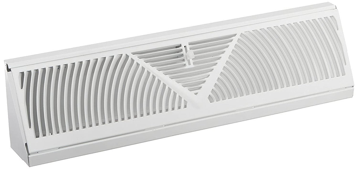 Rocky Mountain Goods baseboard register vent with RoundFlow design for enhanced airflow and easy cleaning