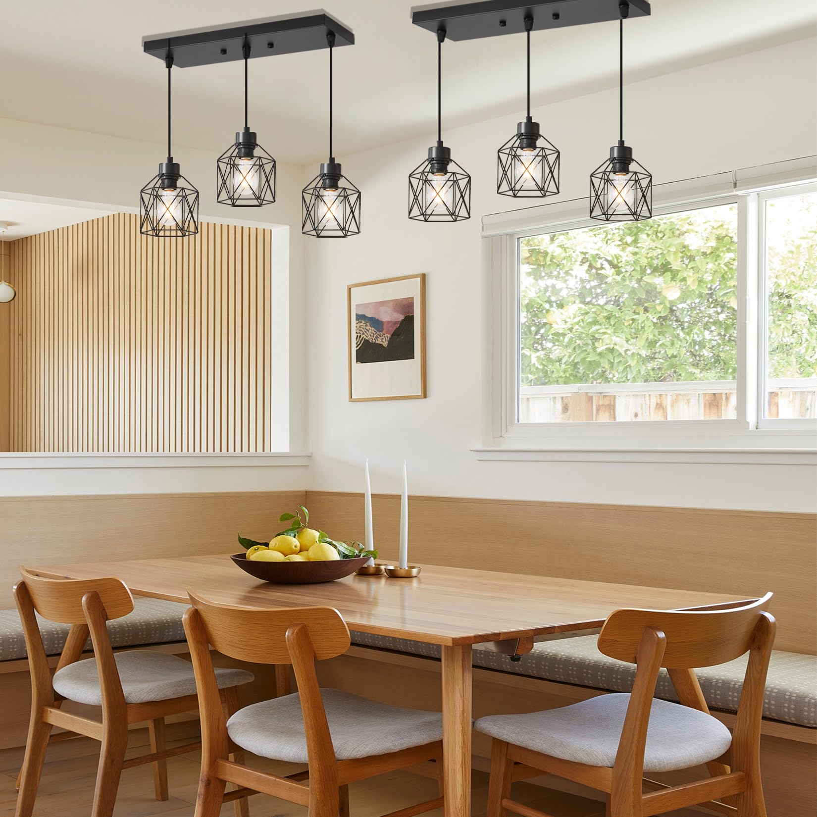 ROCUNSI dining pendant light over table highlights versatile placement
