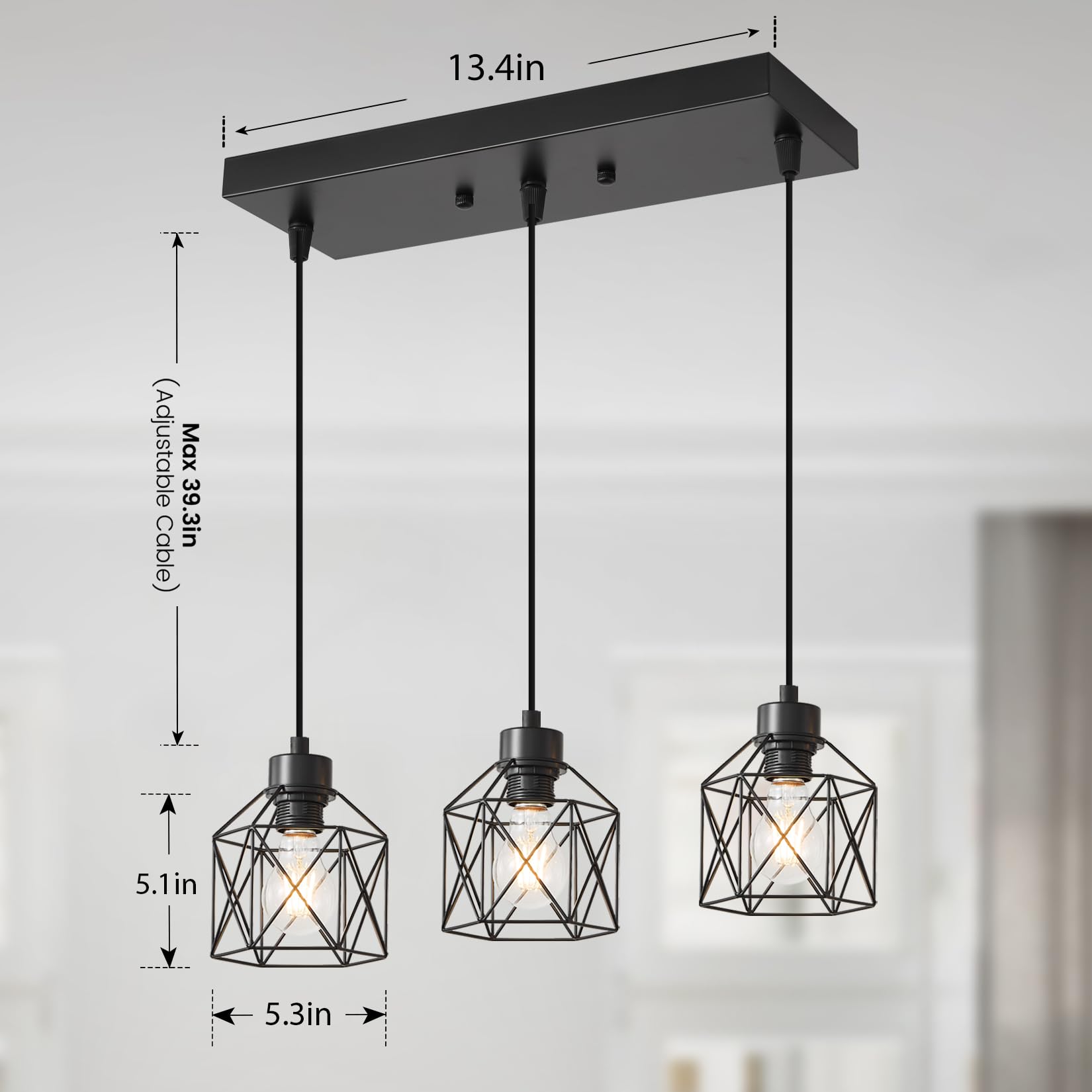 ROCUNSI 3-light pendant being assembled in dining space