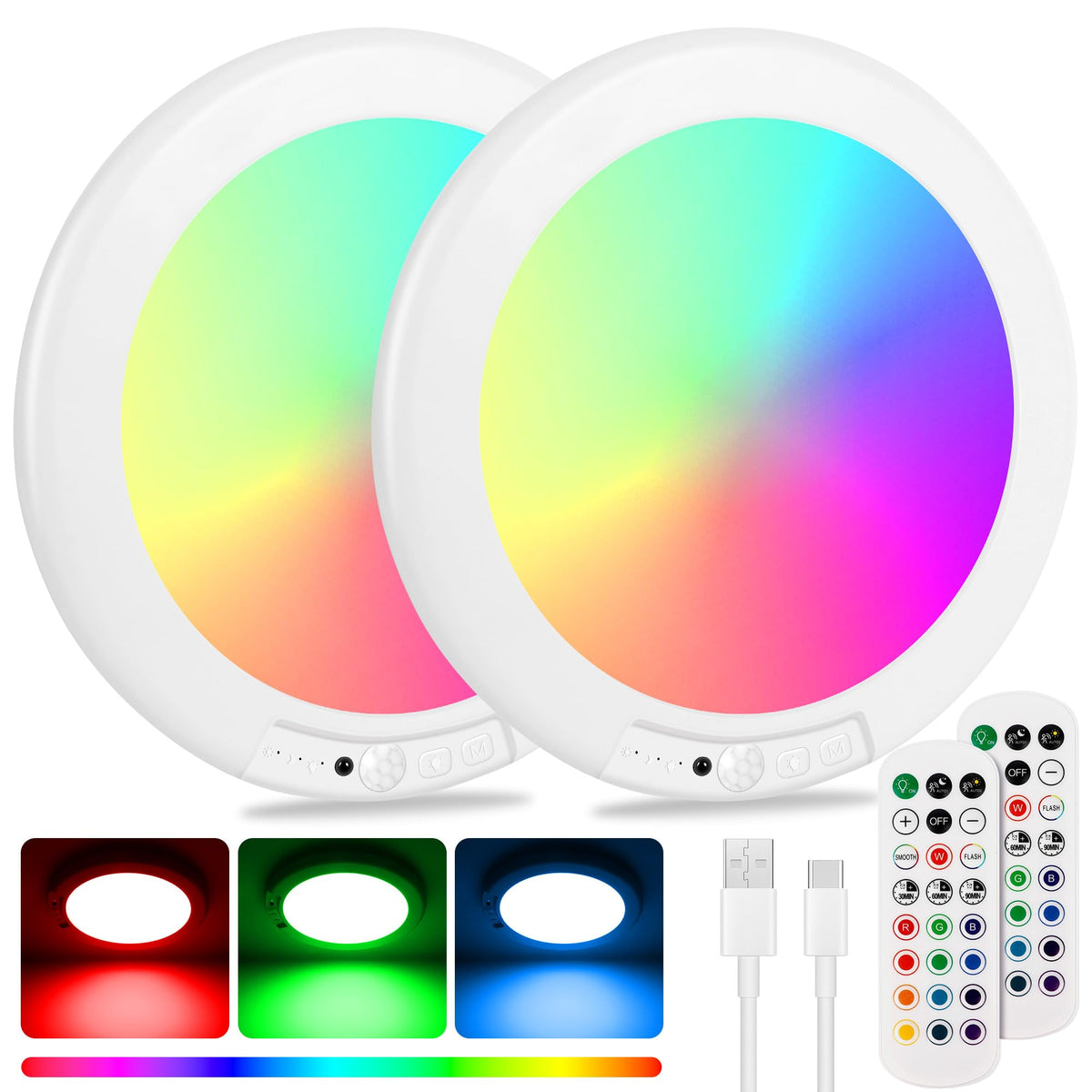 Rodalims shower lights inside the shower with remote for easy color control.