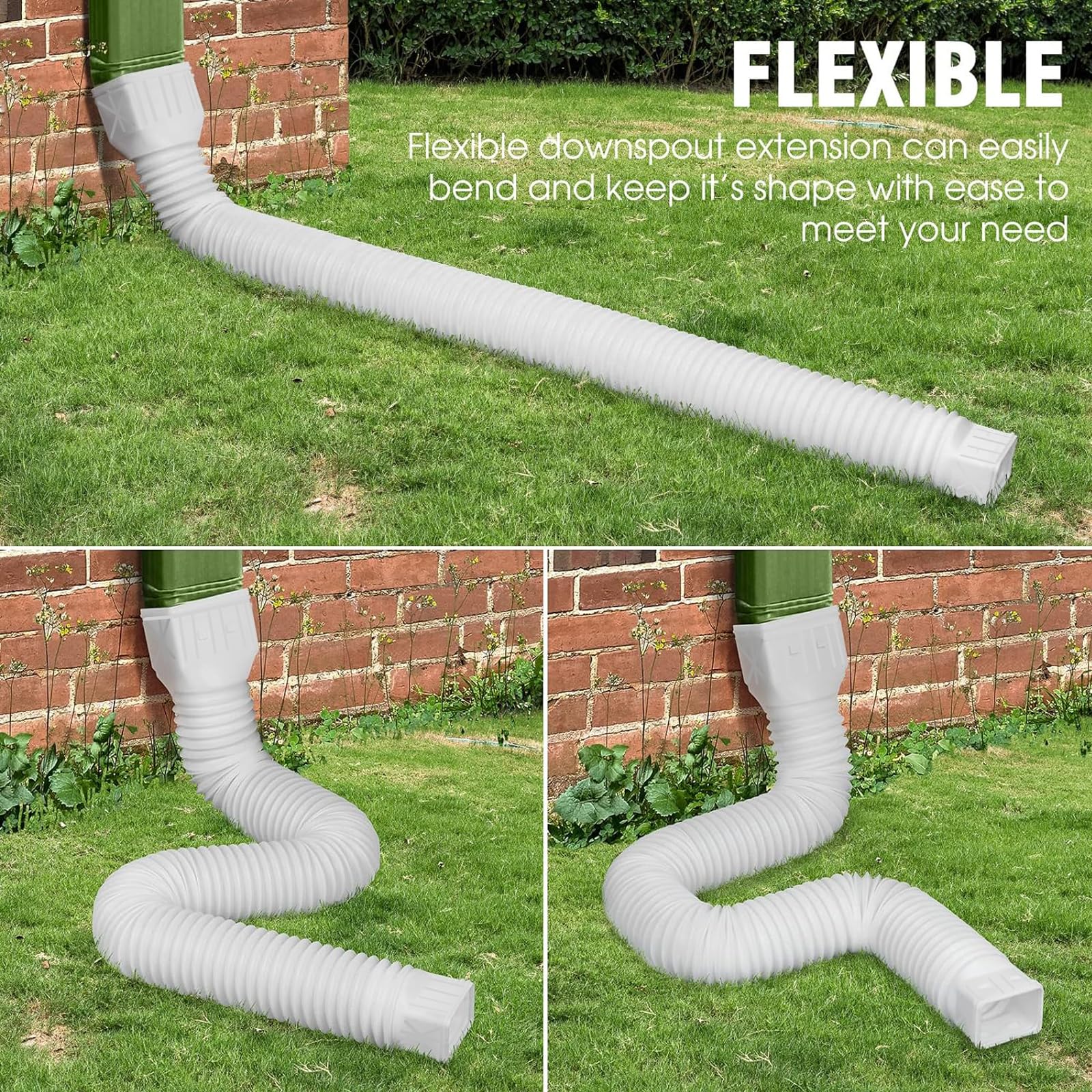 Rodnsurw extendable 21 to 60 inch downspout directs runoff precisely for landscaping