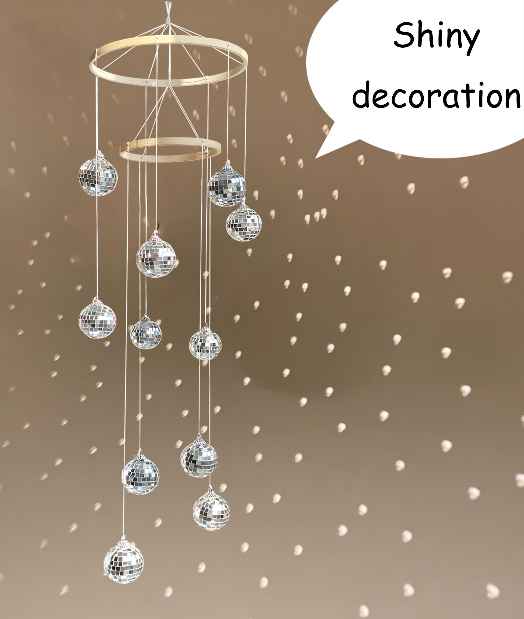 Rodudu spiral spinner mirror ball enhances ambience at celebrations.