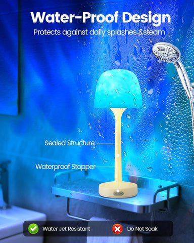 Rohociky touch-control shower lamp demonstrated for easy fingertip color and brightness control