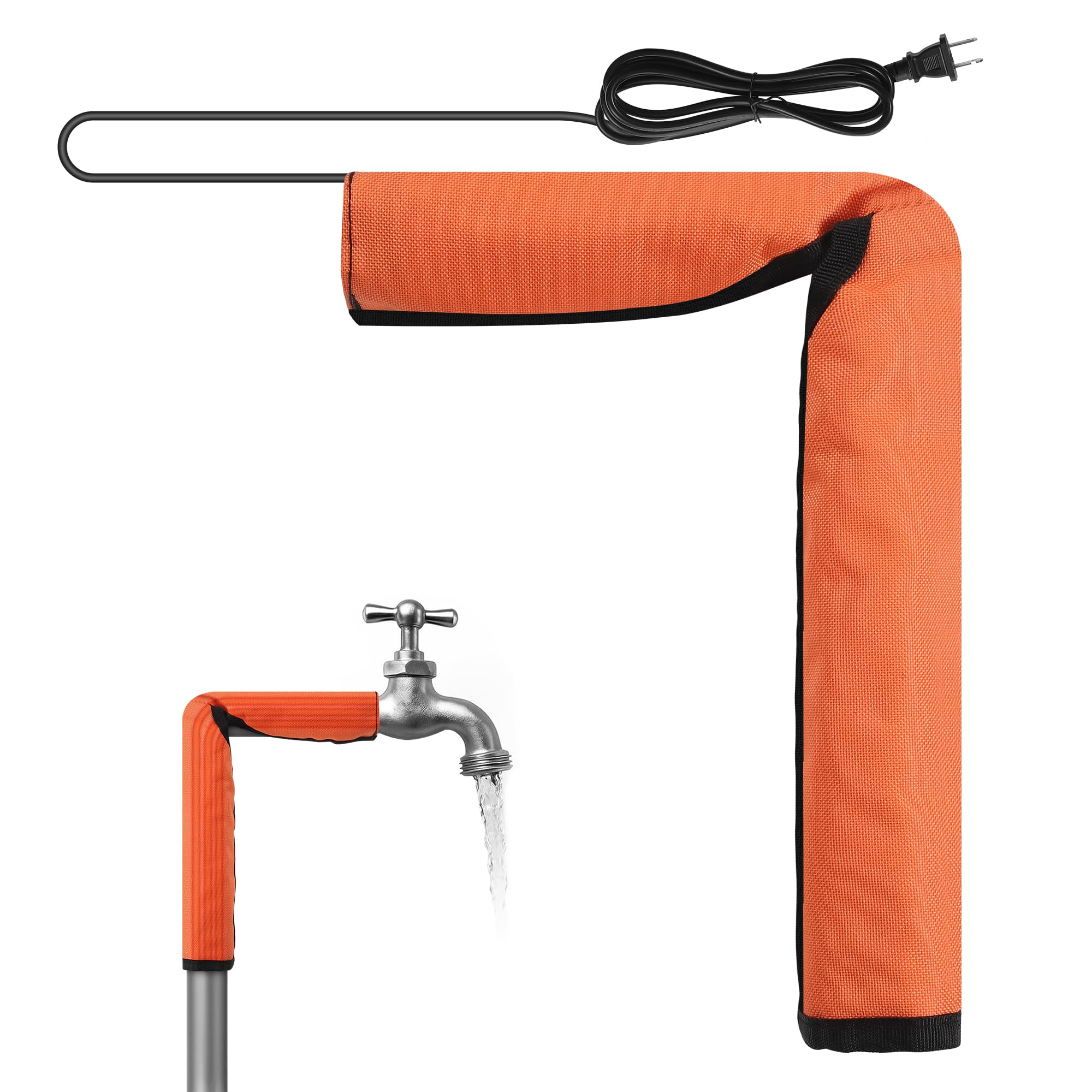 Roicaholy Elbow Heat Blanket wrapped on curved pipe for steady warmth.
