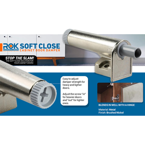 Rok soft close damper corner mount for easy installation