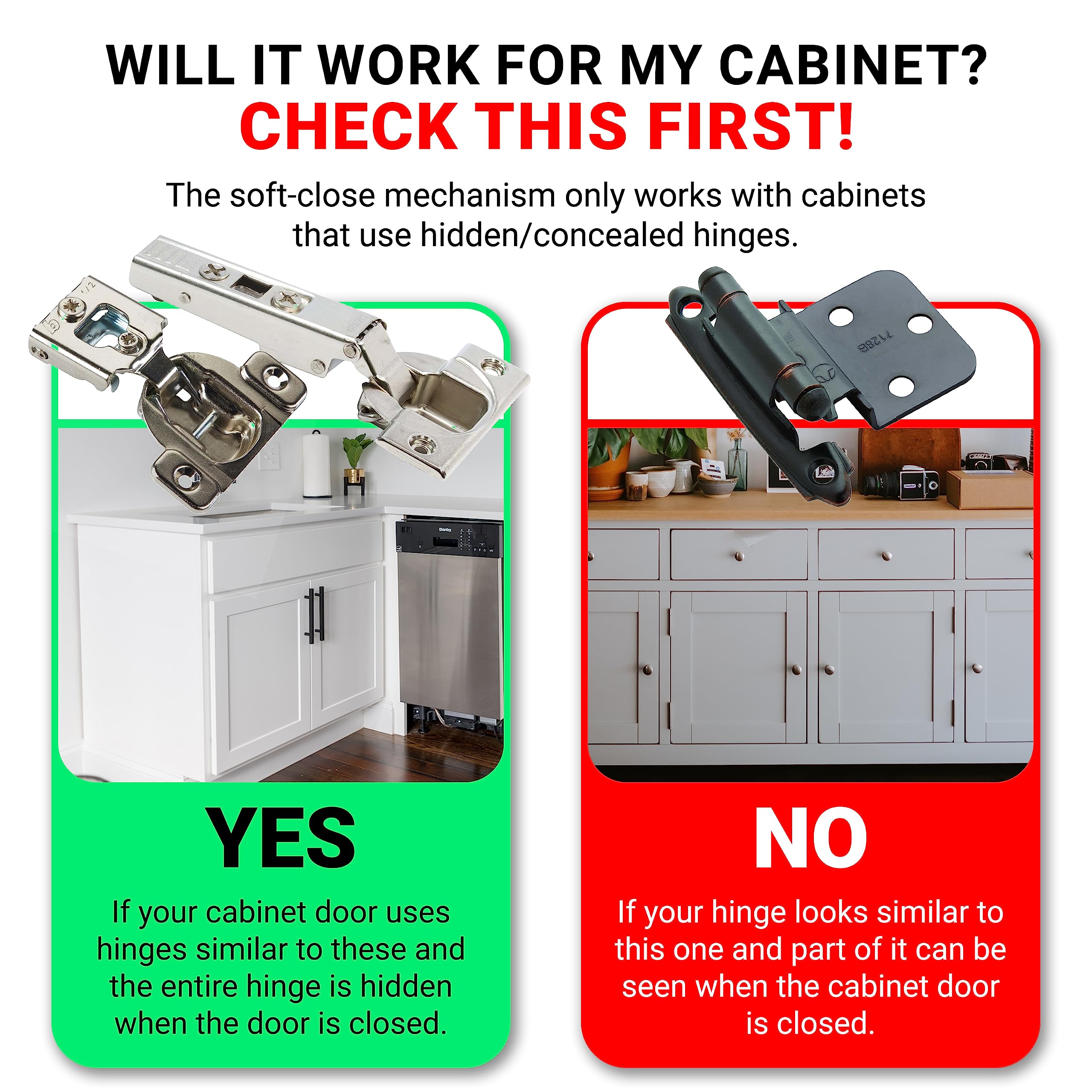 Rok damper installed at cabinet corner delivers smooth, quiet closing