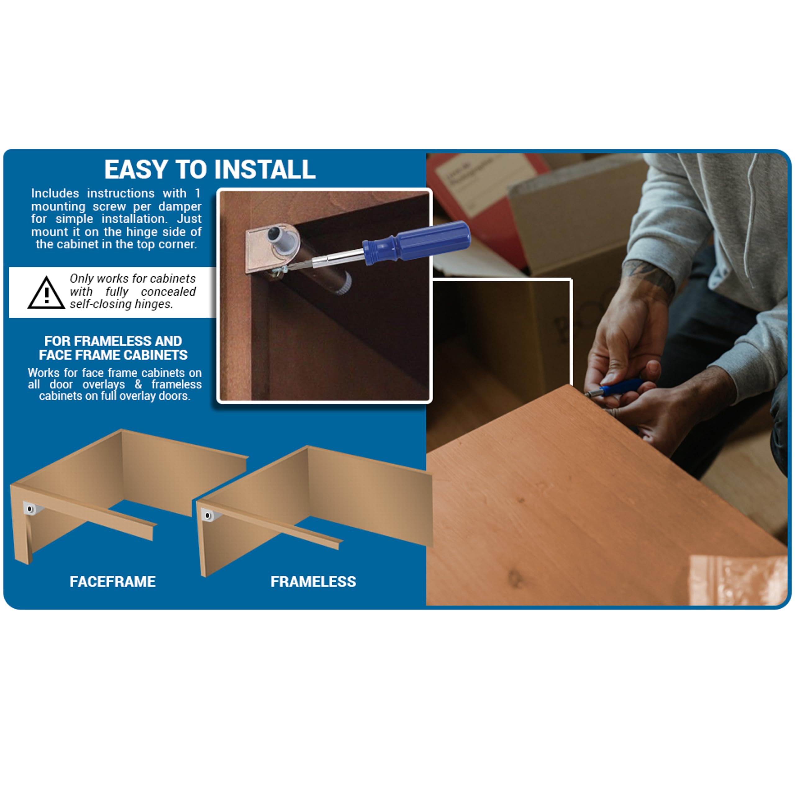 Rok soft close damper with scratch protector to reduce wear