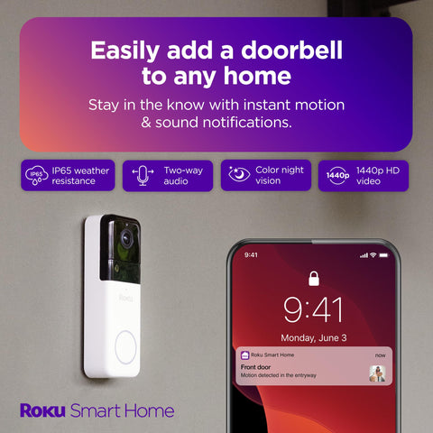 Roku Smart Home doorbell chime unit with multiple tones