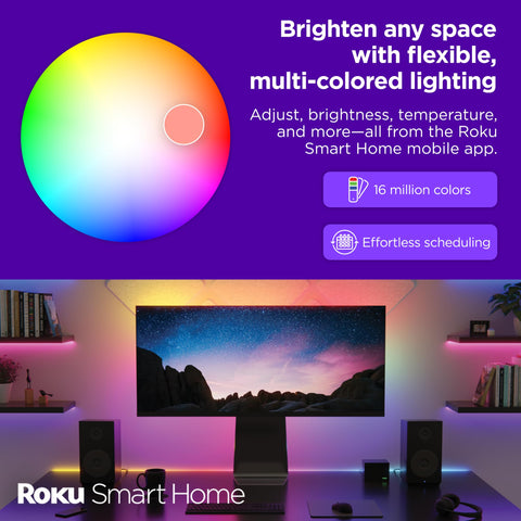 Roku Smart LED Strip+ under-cabinet lighting for task areas.