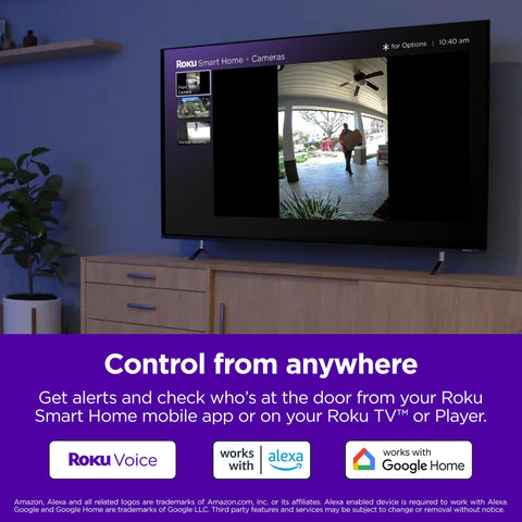 Roku ultrawide 150-degree view covers porch and approach